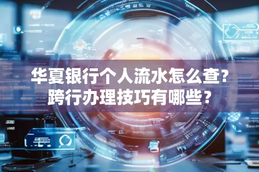 华夏银行个人流水怎么查?跨行办理技巧有哪些?