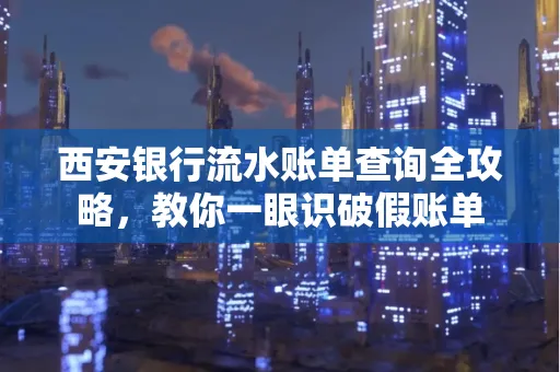 西安银行流水账单查询全攻略,教你一眼识破假账单