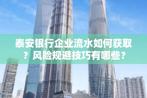 泰安银行企业流水如何获取?风险规避技巧有哪些?